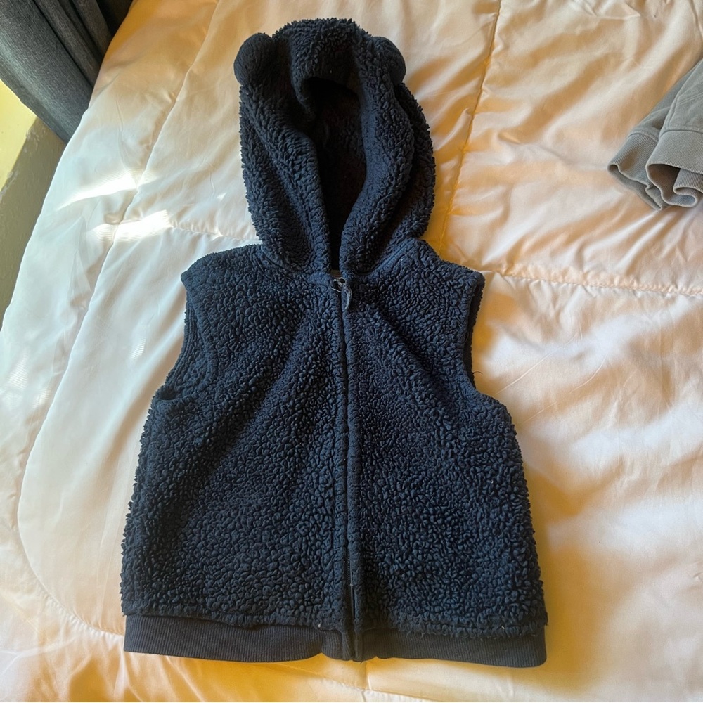 Kids vest Sherpa blue size 2t 24m